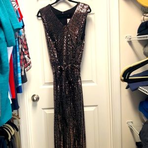 Dancing Queen Rosegold Sparkly Jumpsuit 18/20! Fabulous
